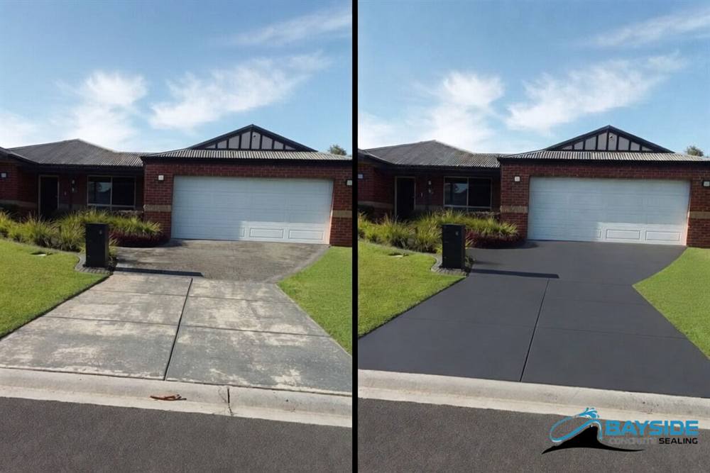 Finished driveway sealing with rich colour and protection