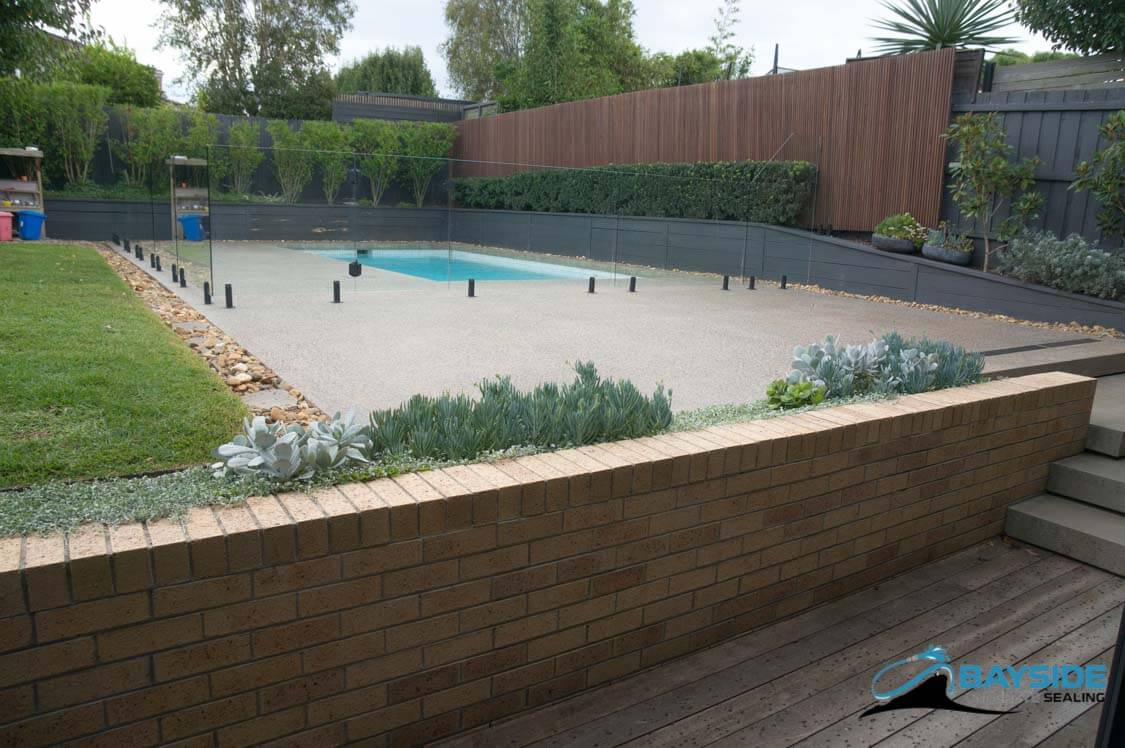 Completed strip and reseal of heavily weathered exposed aggregate